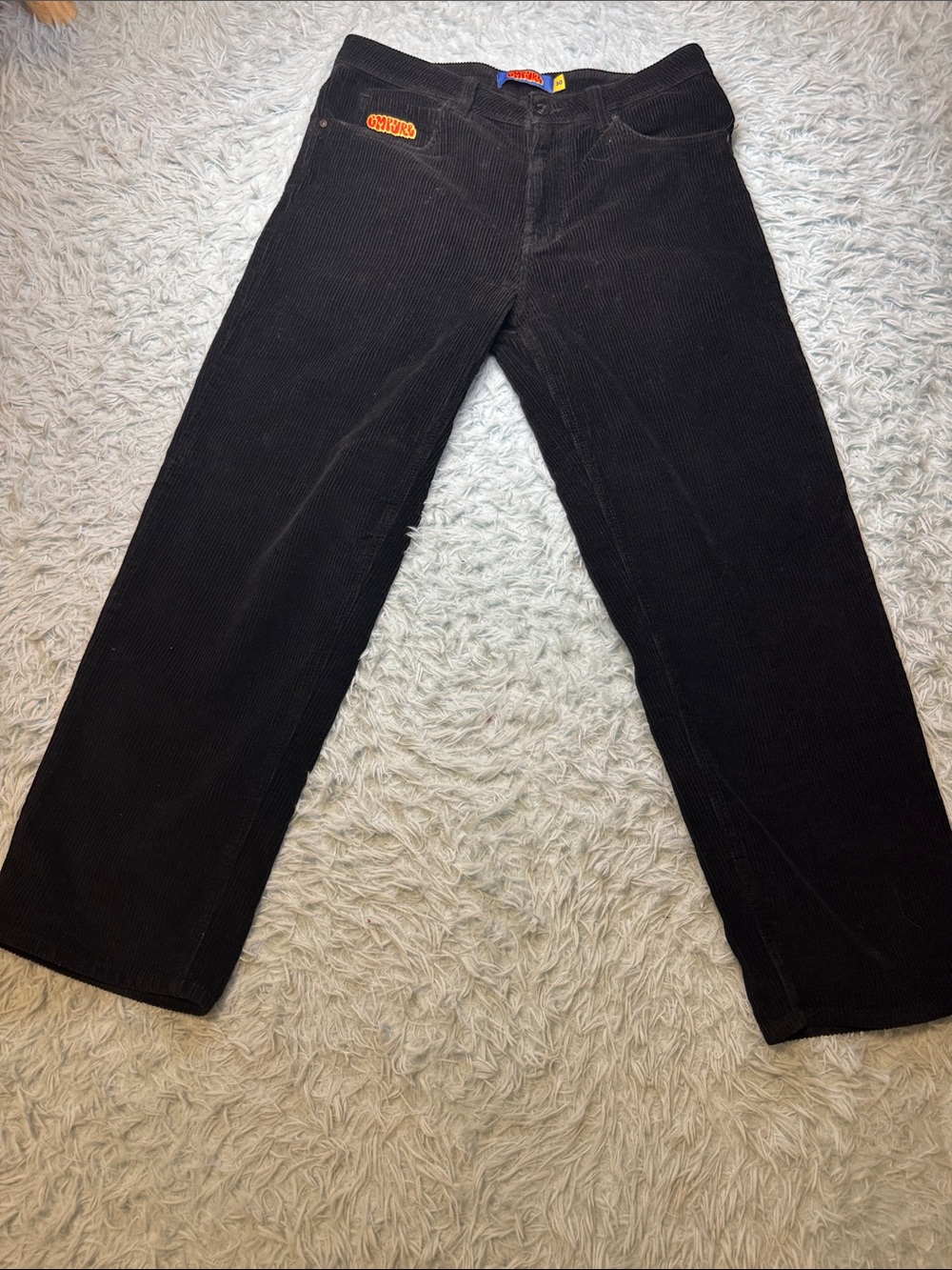 Empyre Black Corduroy Relaxed Mens skater Jeans 30x30